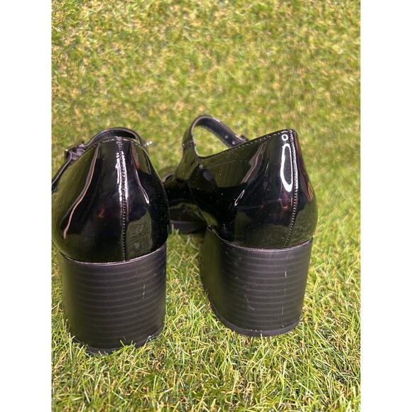 Soda Black Patent Mary Jane Block Heel Shoes Square Toe Chunky Size 8.5 - Picture 5 of 9